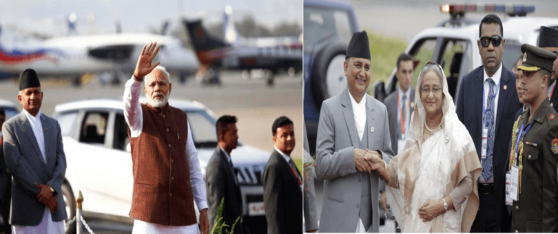 मोदी र बंगलादेशकी प्रधानमन्त्री शेख हसिना काठमाडौंमा