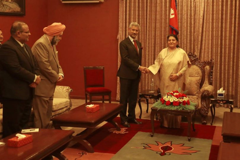 भारतीय विदेशमन्त्री जयशंकरले भेटे राष्ट्रपति भण्डारी